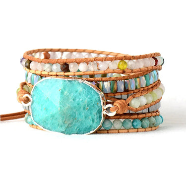 Clear Blue Sky Amazonite Wrap Bracelet